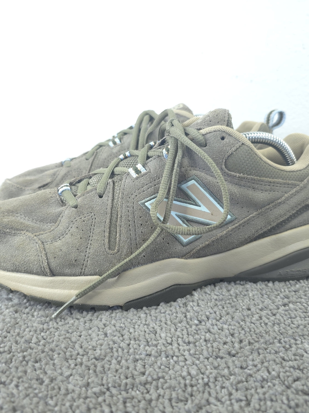New Balance 608v5 Womens Size 10.5 Shoes Gray Brown Suede Lace Up ABZORB heel